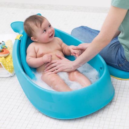 Skip Hop - Babybadewanne mit ergonomischer Unterlage MOBY 3 blau