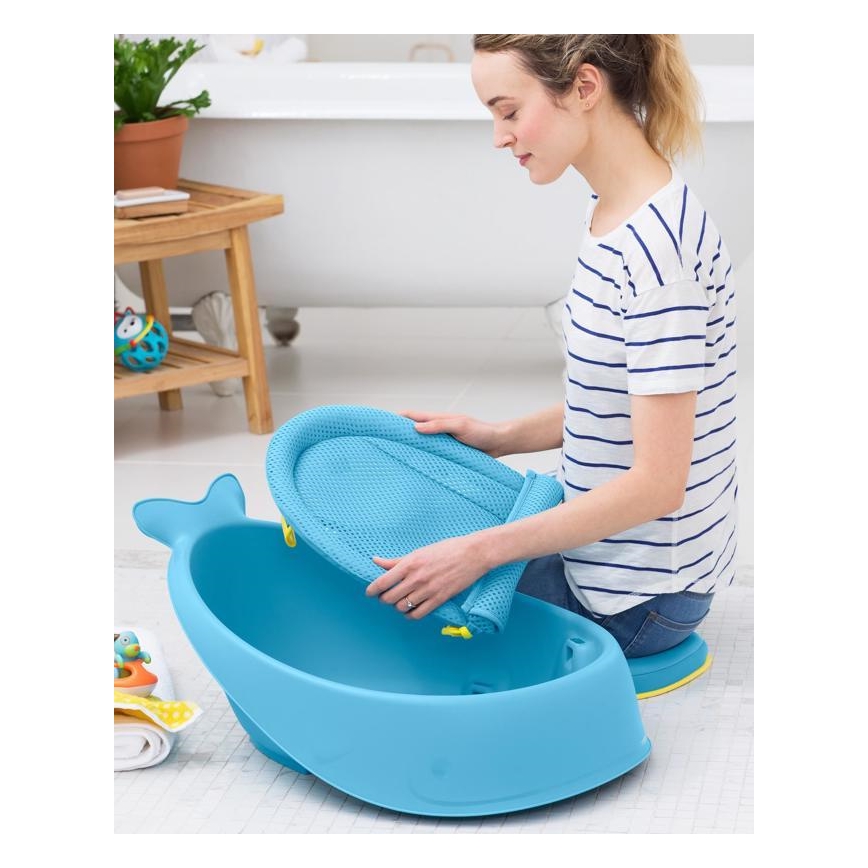 Skip Hop - Babybadewanne mit ergonomischer Unterlage MOBY 3 blau