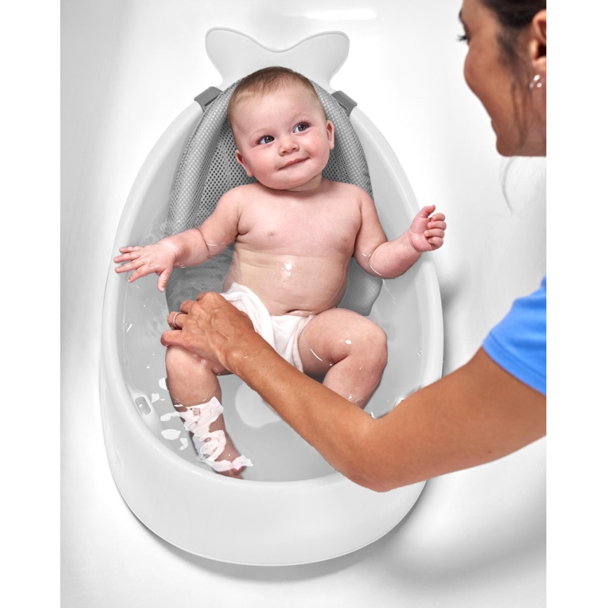 Skip Hop - Babybadewanne mit ergonomischer Unterlage MOBY 3 weiß