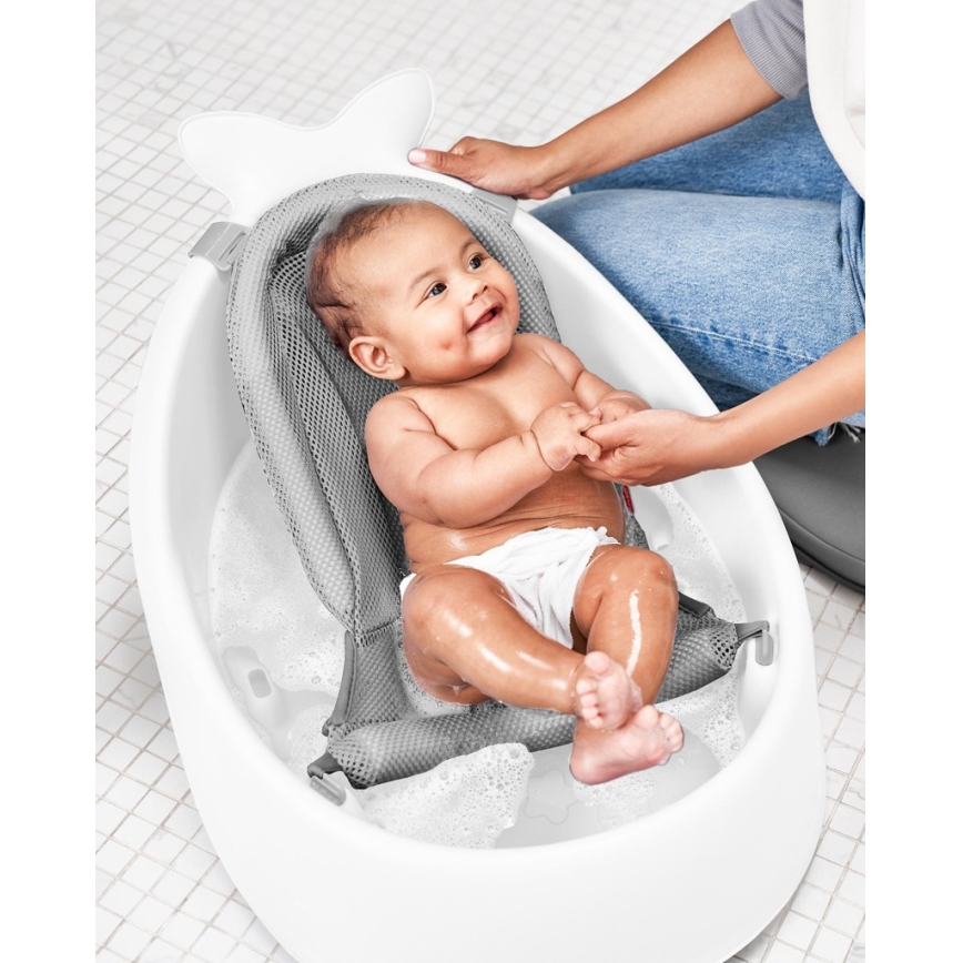Skip Hop - Babybadewanne mit ergonomischer Unterlage MOBY 3 weiß