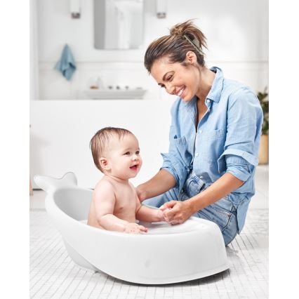 Skip Hop - Babybadewanne mit ergonomischer Unterlage MOBY 3 weiß
