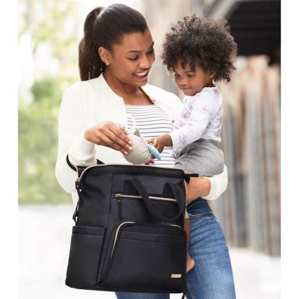 Skip Hop - Wickelrucksack für Kinderwagen MAINFRAME schwarz
