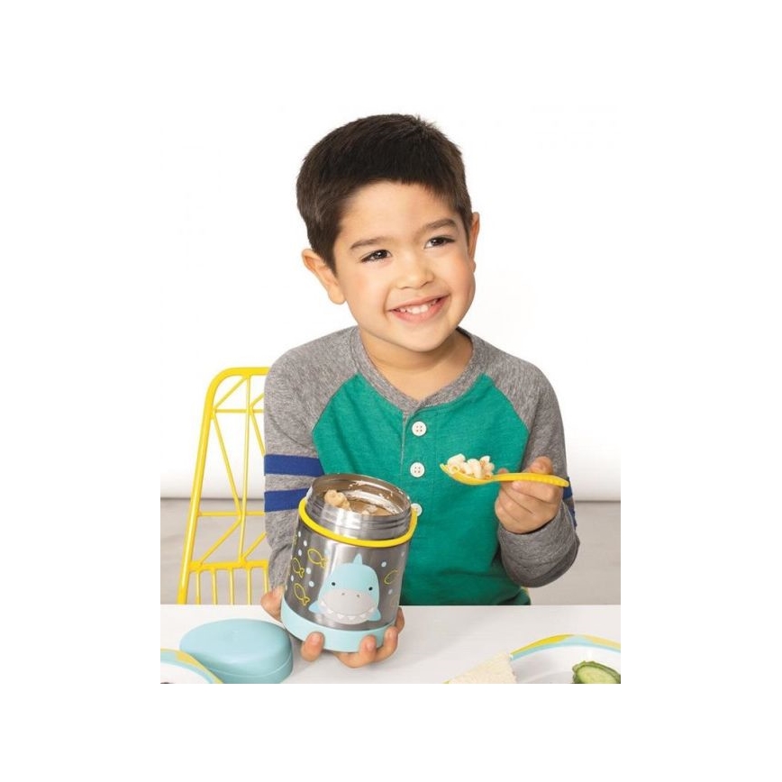 Skip Hop - Thermosbehälter für Essen ZOO 325 ml, mit Löffel und Gabel, Hai