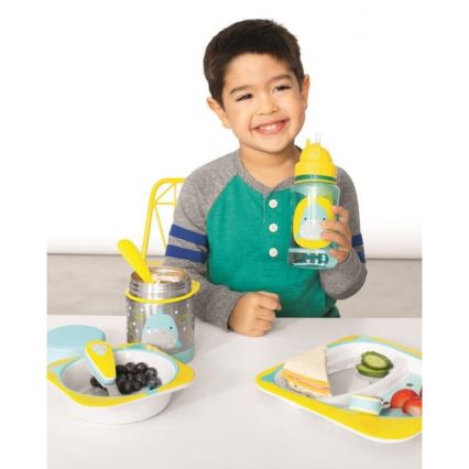 Skip Hop - Thermosbehälter für Essen ZOO 325 ml, mit Löffel und Gabel, Hai