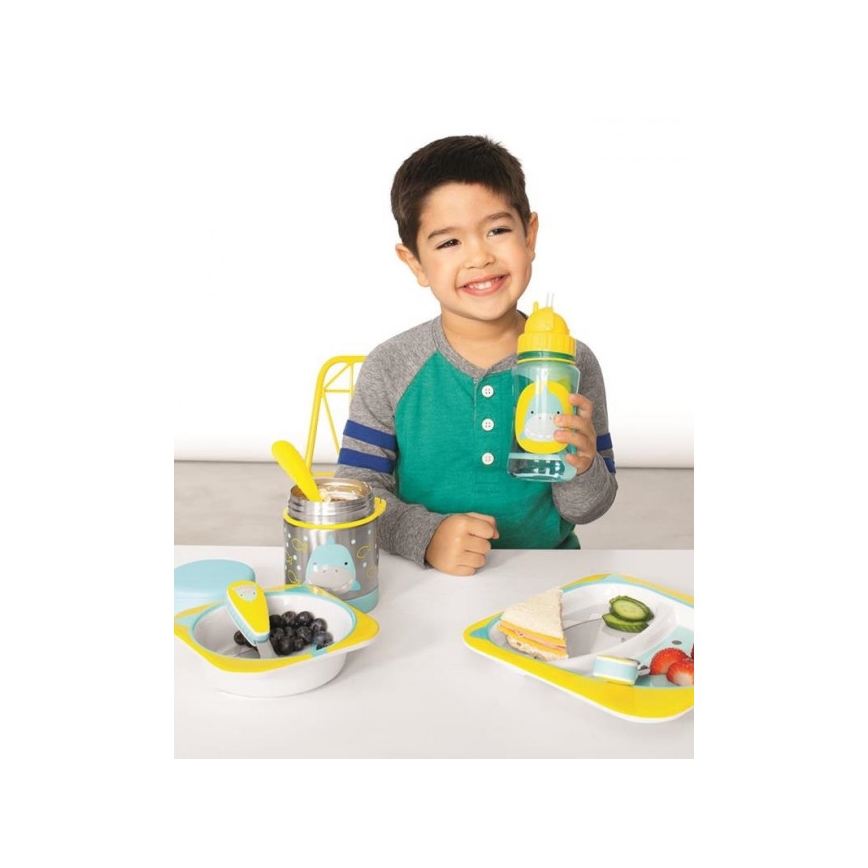 Skip Hop - Thermosbehälter für Essen ZOO 325 ml, mit Löffel und Gabel, Hai