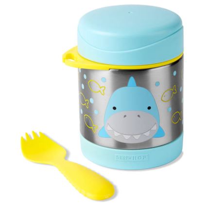 Skip Hop - Thermosbehälter für Essen ZOO 325 ml, mit Löffel und Gabel, Hai