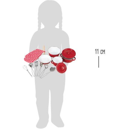 Small Foot - Metallgeschirr für Kinder rot