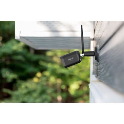 Smart-Außenkamera mit Full HD 1080p-Sensor, 12V, IP65, Wi-Fi, Tuya, schwarz