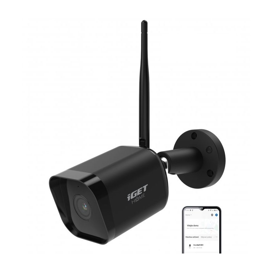 Smart-Kamera für den Außenbereich mit Sensor Full-HD 1080p 12V IP65 Wi-Fi Tuya schwarz