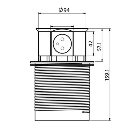 Steckdosensäule für Tischplatte 2x230V + 2xUSB