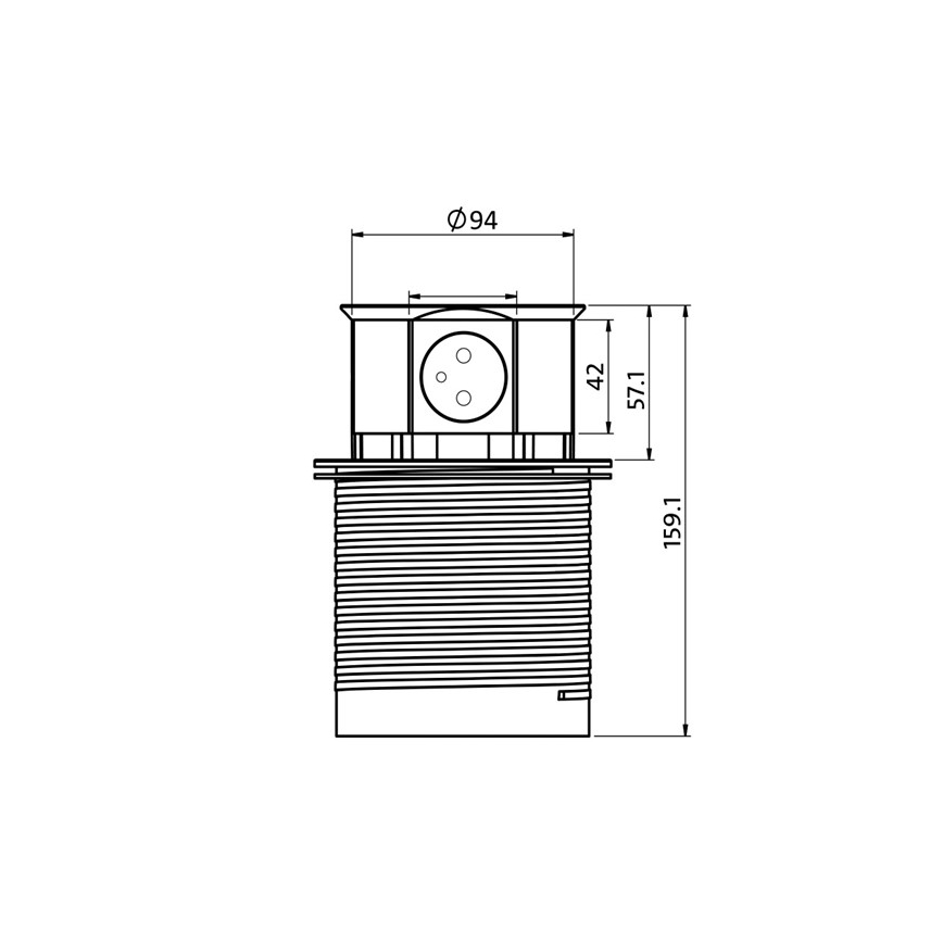 Steckdosensäule für Tischplatte 2x230V + 2xUSB