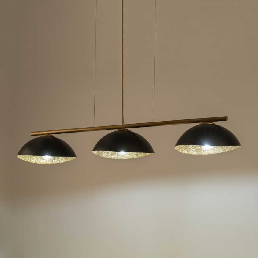 Deckenleuchte an Kabel SOLAR 3xE27/60W/230V goldfarben