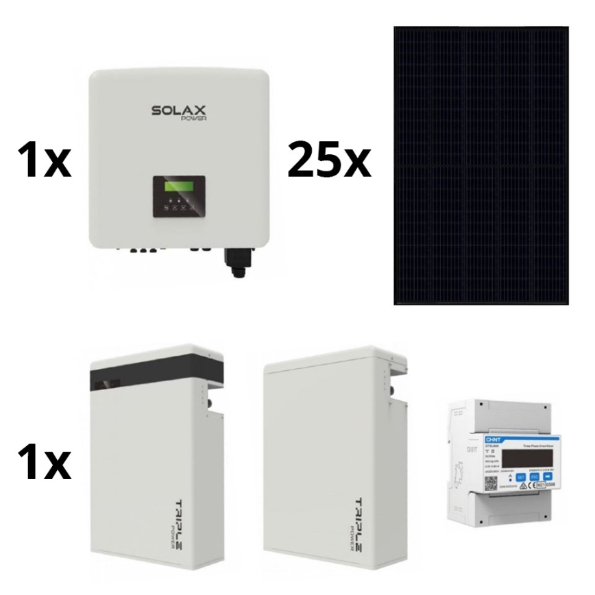 Solar-Kit: SOLAX Power - 10kWp RISEN Full Black + 15kW SOLAX Wechselrichter 3p + 11,6 kWh Batterie V2