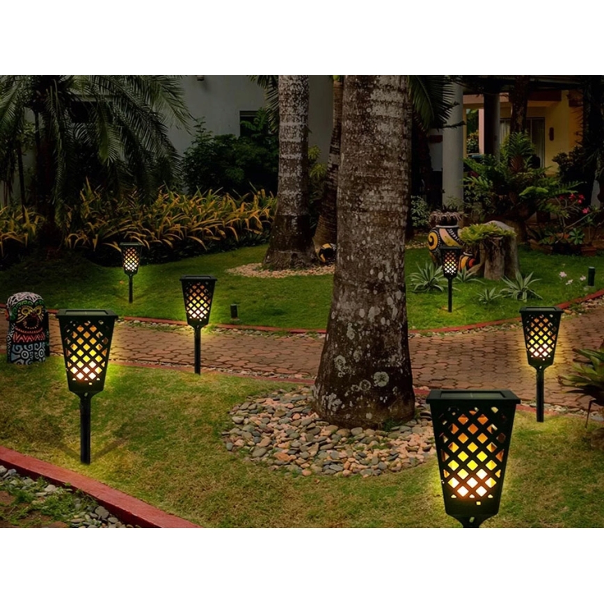 Solar-LED-Leuchte mit Sensor LED/0,6W/5,5V IP65 2000 mAh 107 cm schwarz