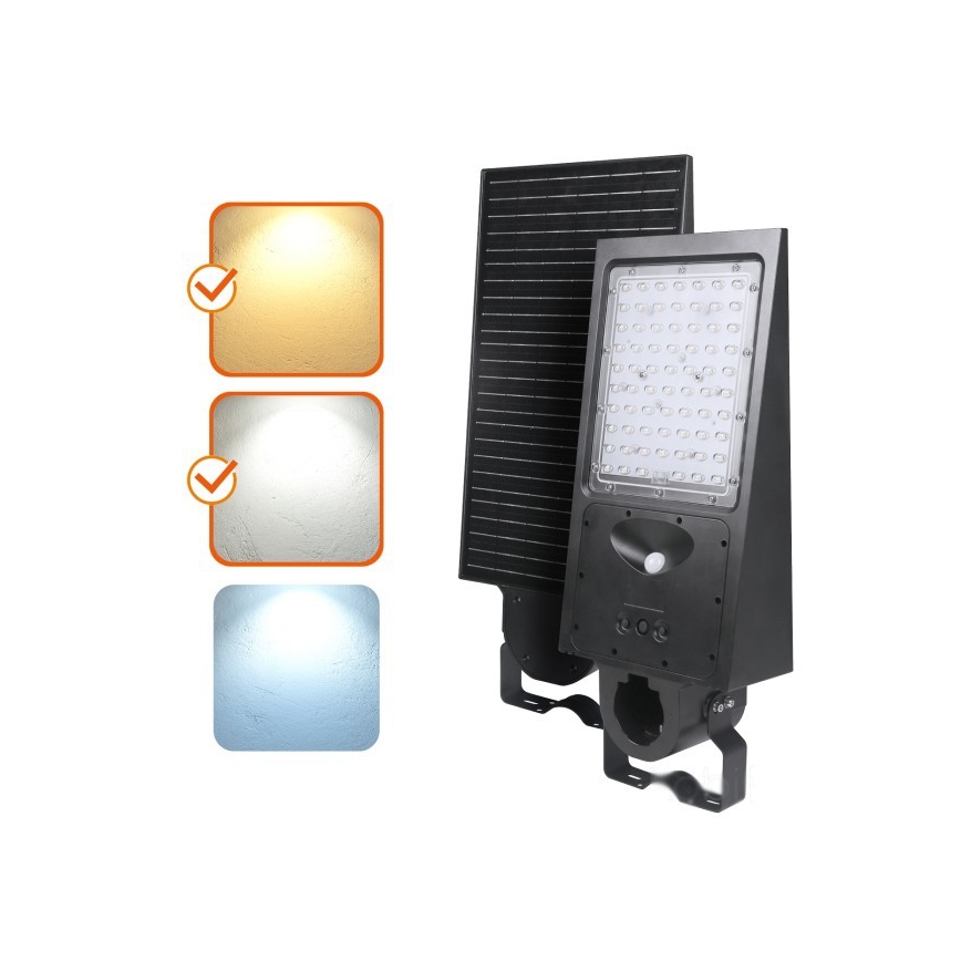 Dimmbare LED-Solar-Straßenleuchte mit Sensor STREET LED/30W/9,6V 3000/4000K 6000 mAh IP65 + Fernbedienung