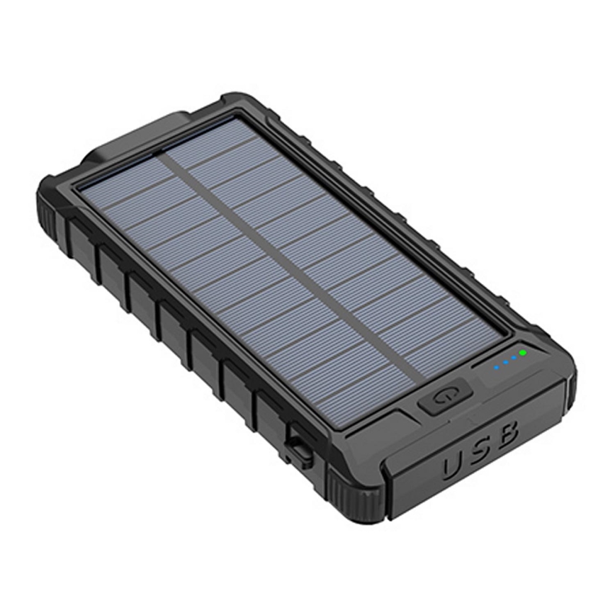 Solar-Powerbank mit Taschenlampe und Kompass 10000mAh 3,7V