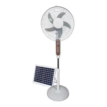 Solarbetriebener Standventilator 15 W / 4 V / 230 V, Ø 45 cm, weiß