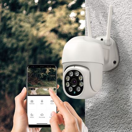 Außenkamera mit Sensor, Schutzart IP65, Wi‑Fi‑Unterstützung und Tuya‑Kompatibilität