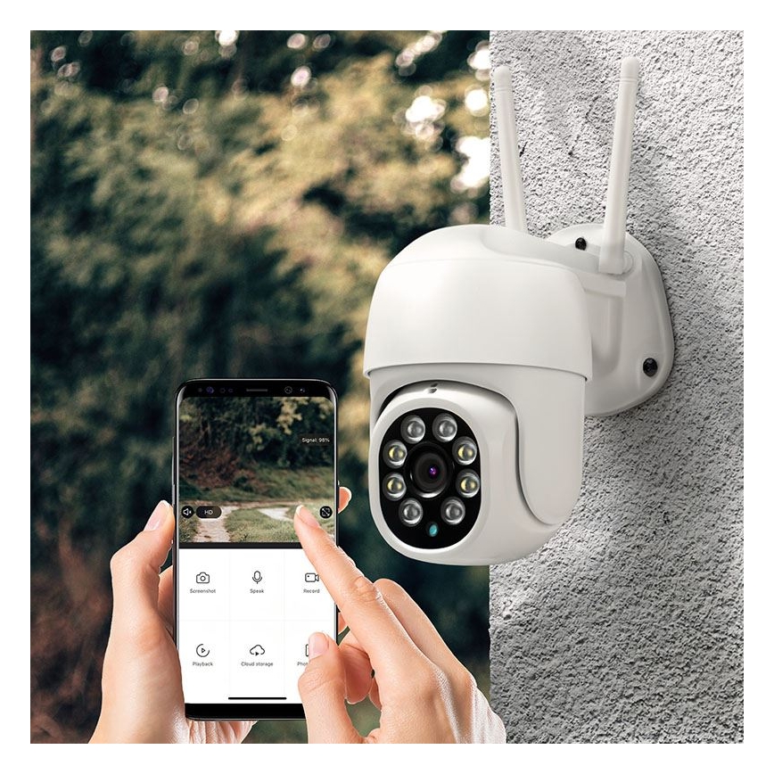 Außenkamera mit Sensor, Schutzart IP65, Wi‑Fi‑Unterstützung und Tuya‑Kompatibilität
