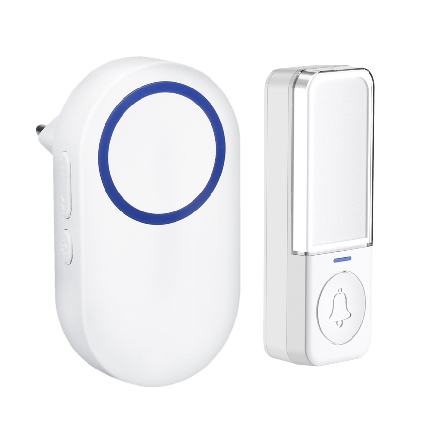 Kabellose Steckdosen-Türklingel 230V/1xCR2032 IP56 weiß