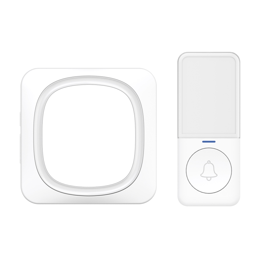 Kabellose Steckdosentürklingel mit LED-Beleuchtung 230V/1xCR2032 IP56 weiß