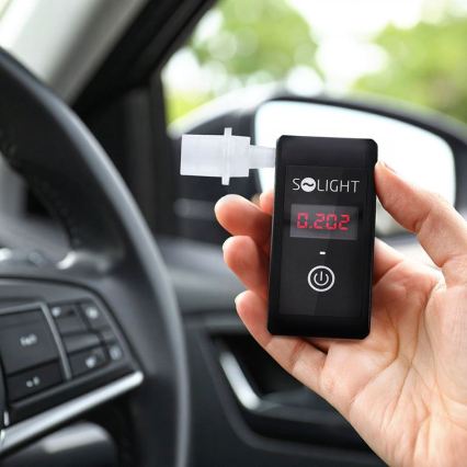 Wiederaufladbarer Mini-Alkoholtester mit Fuel-Cell-Sensor, 0,0 - 5,0‰ (BAK), Empfindlichkeit 0,08‰, 5V