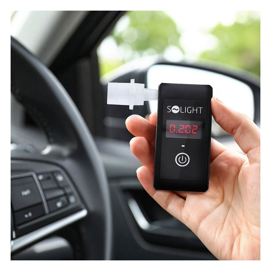 Wiederaufladbarer Mini-Alkoholtester mit Fuel-Cell-Sensor, 0,0 - 5,0‰ (BAK), Empfindlichkeit 0,08‰, 5V