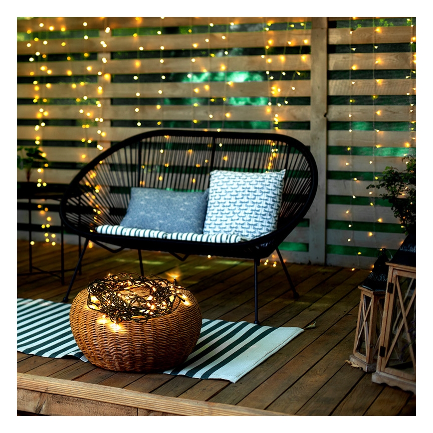 LED-Lichterkette für den Außenbereich, 100 LEDs, 8 Funktionen, IP44, 13 m, warmweiß