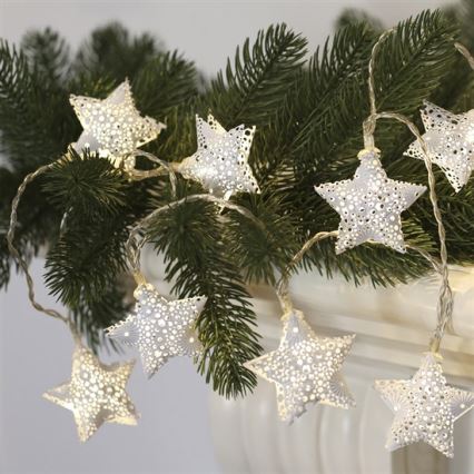 LED-Weihnachtskette 10xLED/2xAA 2m warmweiß