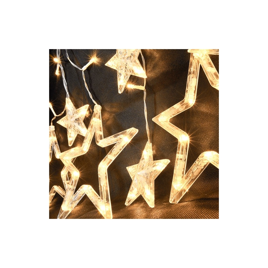 LED Weihnachtskette Sternen 77xLED/3xAA