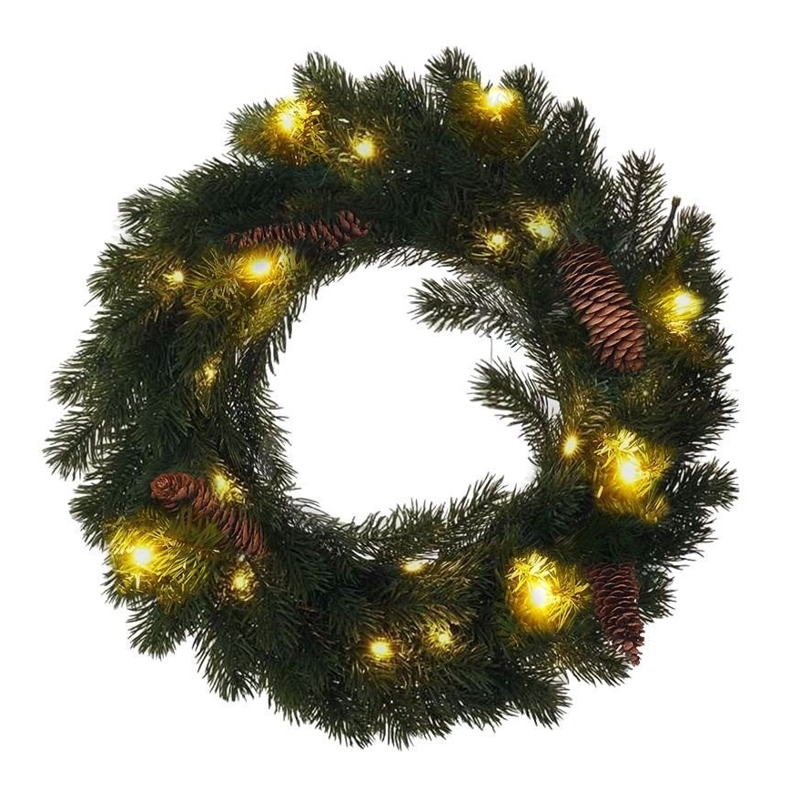 LED-Weihnachtskranz für den Außenbereich 15xLED/3xAA IP44