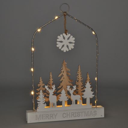 LED-Weihnachtsdekoration LED/2xAA Wald mit Hirschen