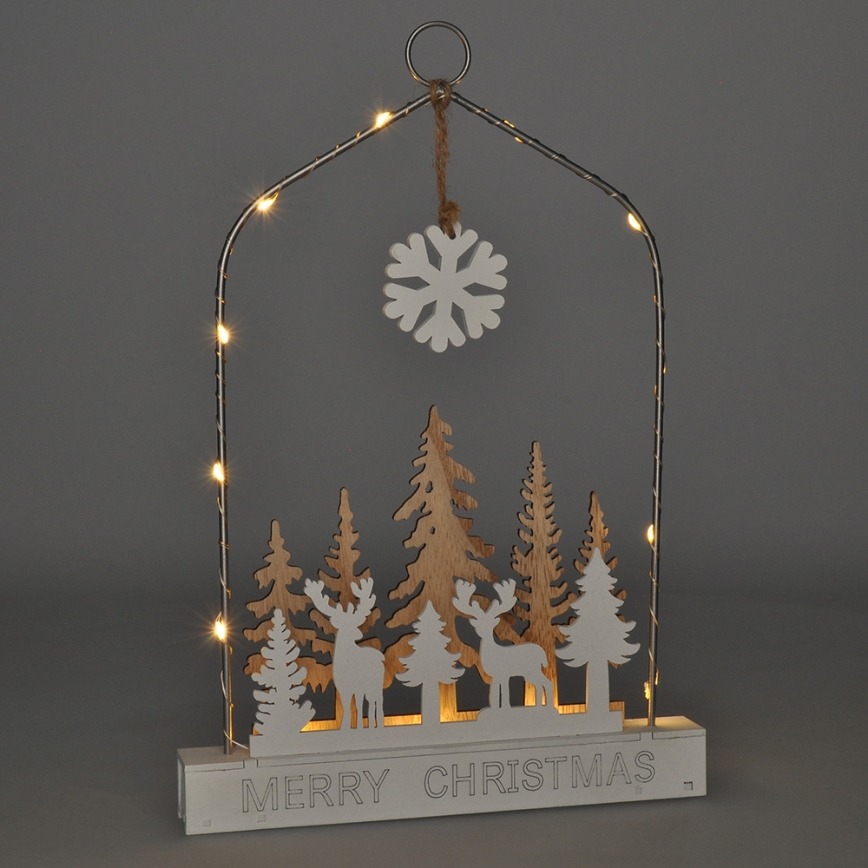 LED-Weihnachtsdekoration LED/2xAA Wald mit Hirschen
