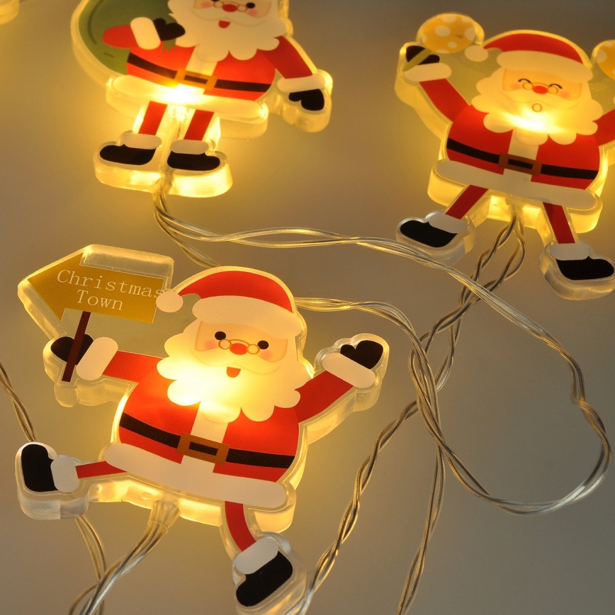 LED Weihnachtslichterkette mit Saugnäpfen 6xLED/2xAA 1,2m warmweiß santa