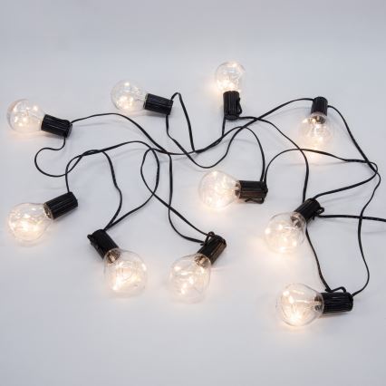 Dekorative LED-Outdoor-Lichterkette GARLAND 10xLED/3xAA 3m IP44 warmweiβ