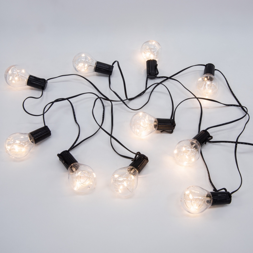 Dekorative LED-Outdoor-Lichterkette GARLAND 10xLED/3xAA 3m IP44 warmweiβ