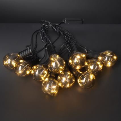 Dekorative LED-Outdoor-Lichterkette GARLAND 10xLED/3xAA 3m IP44 warmweiβ