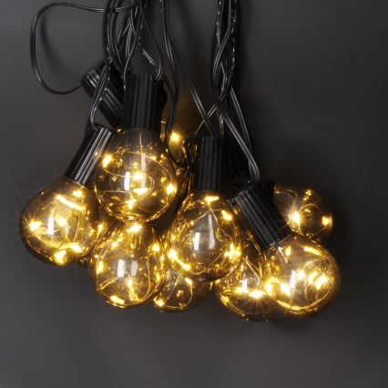 Dekorative LED-Outdoor-Lichterkette GARLAND 10xLED/3xAA 3m IP44 warmweiβ