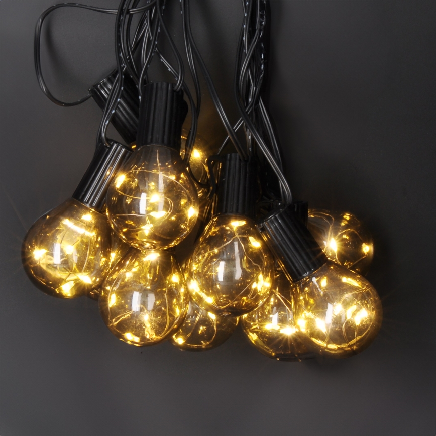 Dekorative LED-Outdoor-Lichterkette GARLAND 10xLED/3xAA 3m IP44 warmweiβ