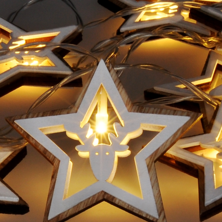 LED-Lichterkette 10×LED / 2×AA 1,8 m warmweiß