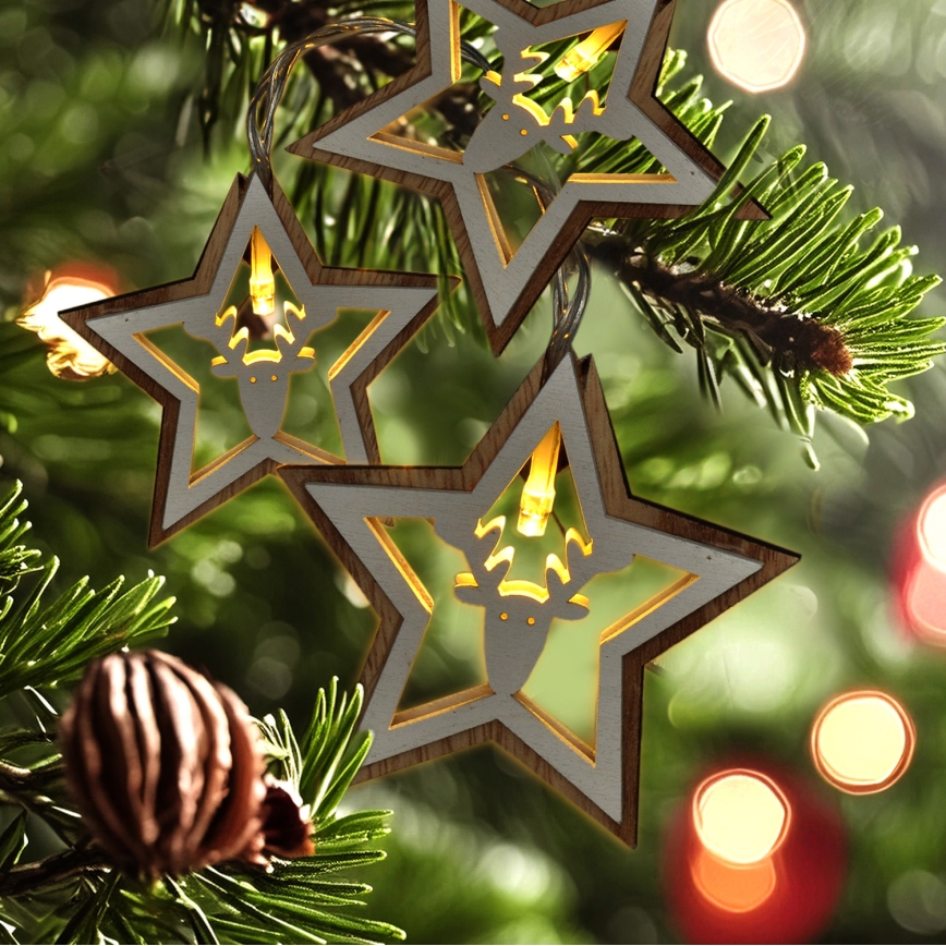 LED Weihnachts-Lichterkette 10xLED/2xAA 1,8m warmweiß