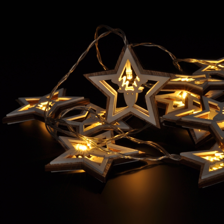 LED Weihnachts-Lichterkette 10xLED/2xAA 1,8m warmweiß