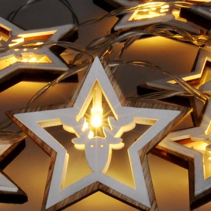 LED Weihnachts-Lichterkette 10xLED/2xAA 1,8m warmweiß