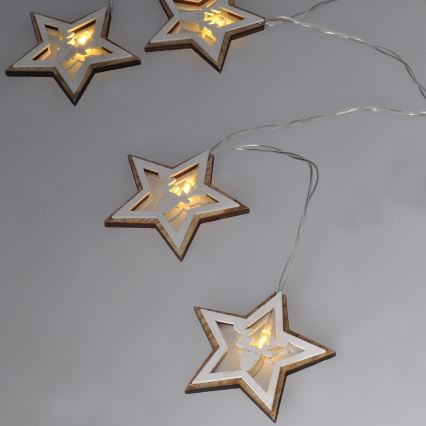 LED Weihnachts-Lichterkette 10xLED/2xAA 1,8m warmweiß