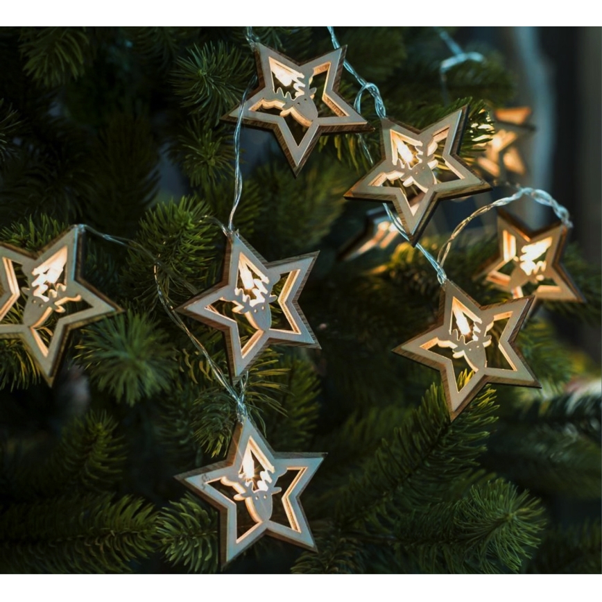 LED-Weihnachtslichterkette 10xLED/2xAA 1,8m warmweiβ