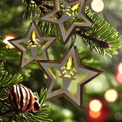 LED-Weihnachtslichterkette 10xLED/2xAA 1,8m warmweiβ