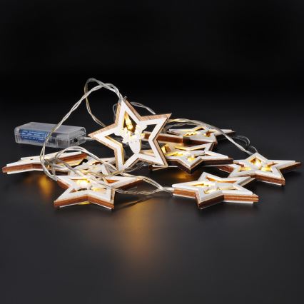 LED-Weihnachtslichterkette 10xLED/2xAA 1,8m warmweiβ