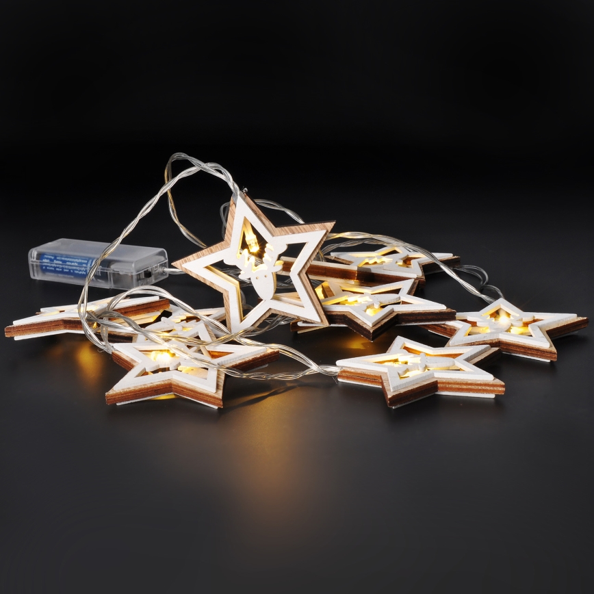 LED-Weihnachtslichterkette 10xLED/2xAA 1,8m warmweiβ