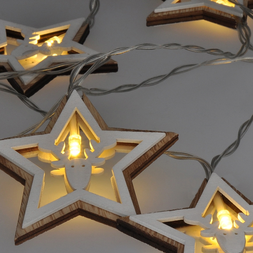 LED-Weihnachtslichterkette 10xLED/2xAA 1,8m warmweiβ