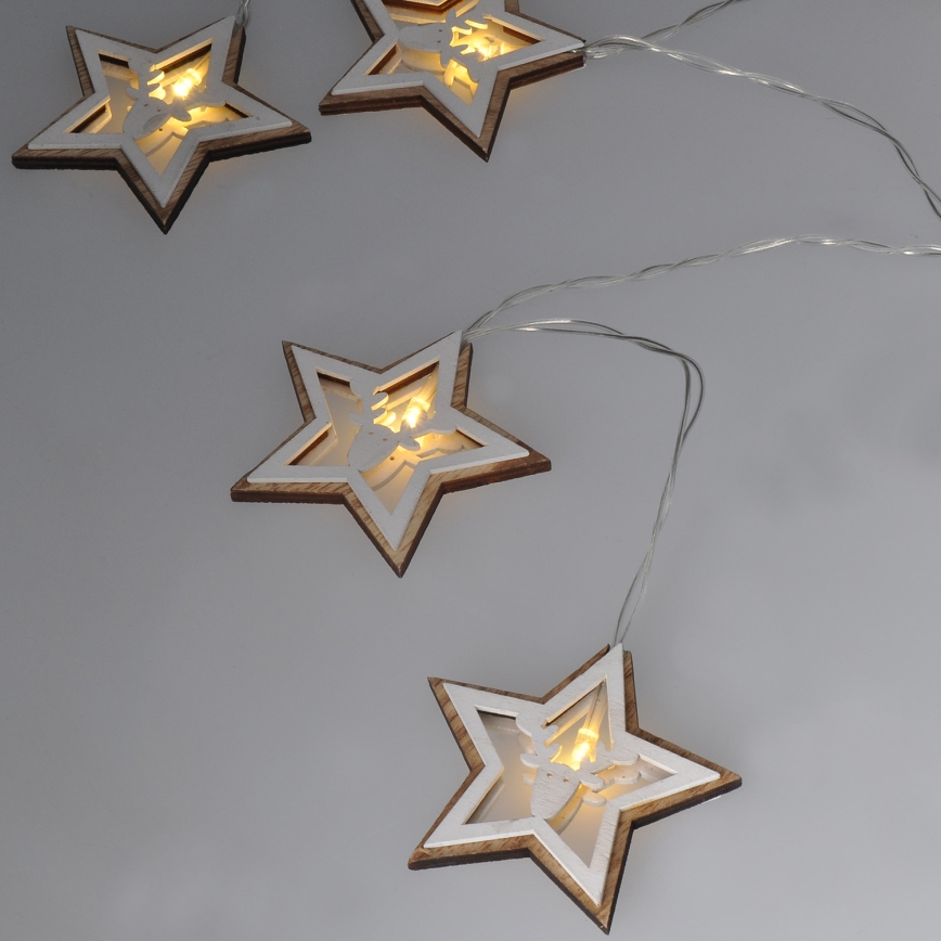 LED-Weihnachtslichterkette 10xLED/2xAA 1,8m warmweiβ
